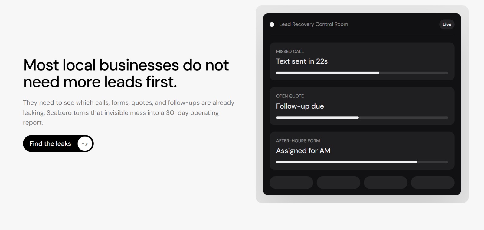 Website section reference for lead tracking
